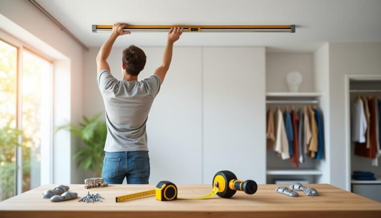 lär dig hur du enkelt monterar en klädstång i taket med vår steg-för-steg-guide. praktiska tips och råd för att få ett stabilt och snyggt resultat i ditt hem.