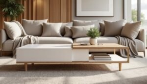 upptäck tips och inspiration för att kombinera soffbord och matta på bästa sätt. lär dig skapa ett harmoniskt vardagsrum med rätt färger, former och materialval.