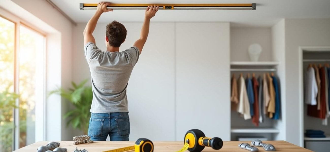 lär dig hur du enkelt monterar en klädstång i taket med vår steg-för-steg-guide. praktiska tips och råd för att få ett stabilt och snyggt resultat i ditt hem.